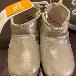 NWT Carters Every Step Gold moccasins